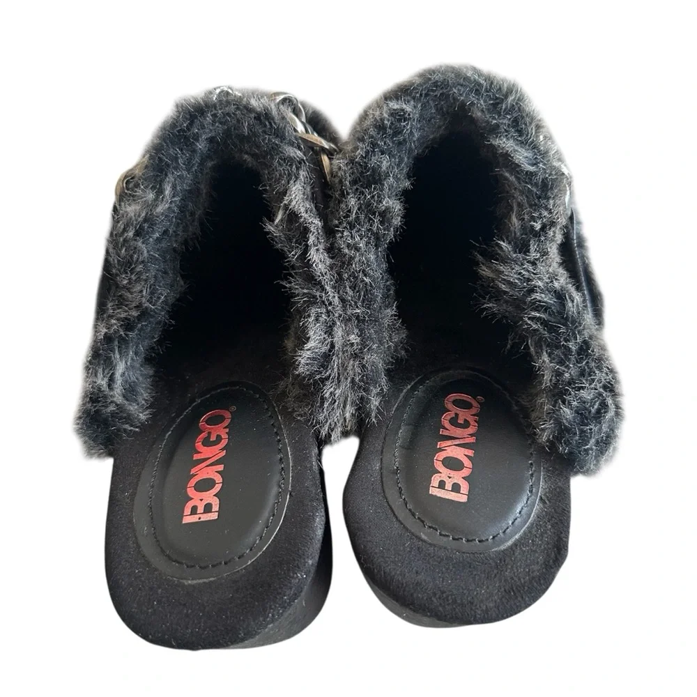 Vintage Y2k‎ BONGO Black Faux Suede Clogs Mules  Wms Sz 7.5  Studded